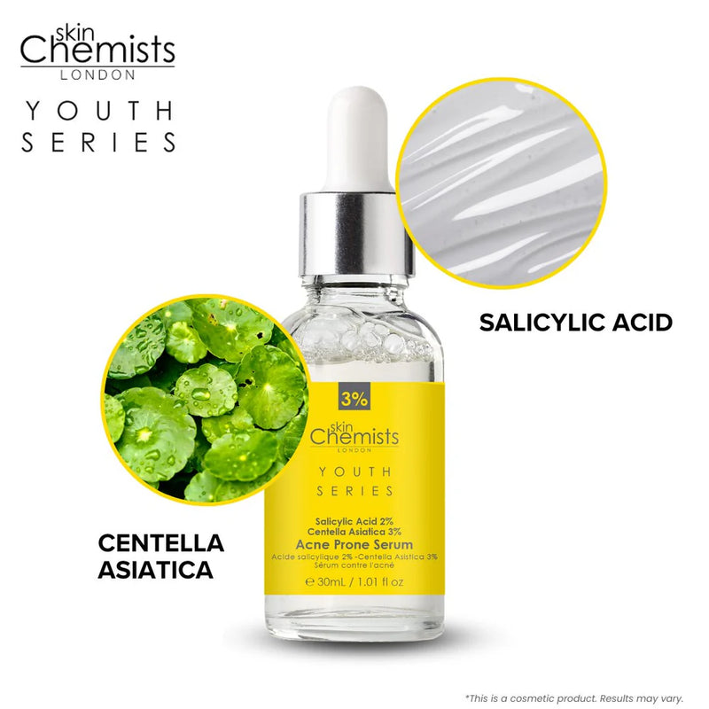 skinChemists Acne Prone Serum Salicylic Acid 2%, Centella Asiatica 3% 30ML